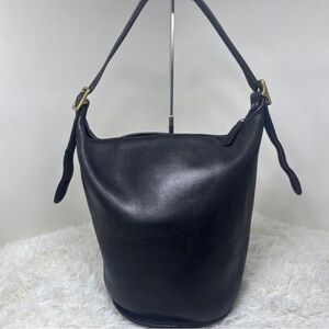 Coach Black Leather Duffle Sack 9085
